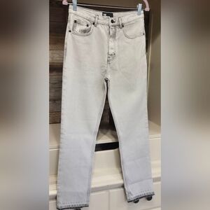 MENS!!! The Kooples Black Bleached Straight Jeans Sleek Design- Distressed Hem